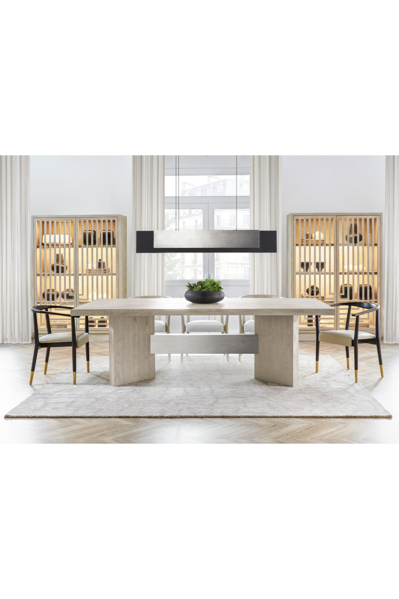 Taupe Oak Modern Dining Table | Andrew Martin Calvin | Woodfurniture.com