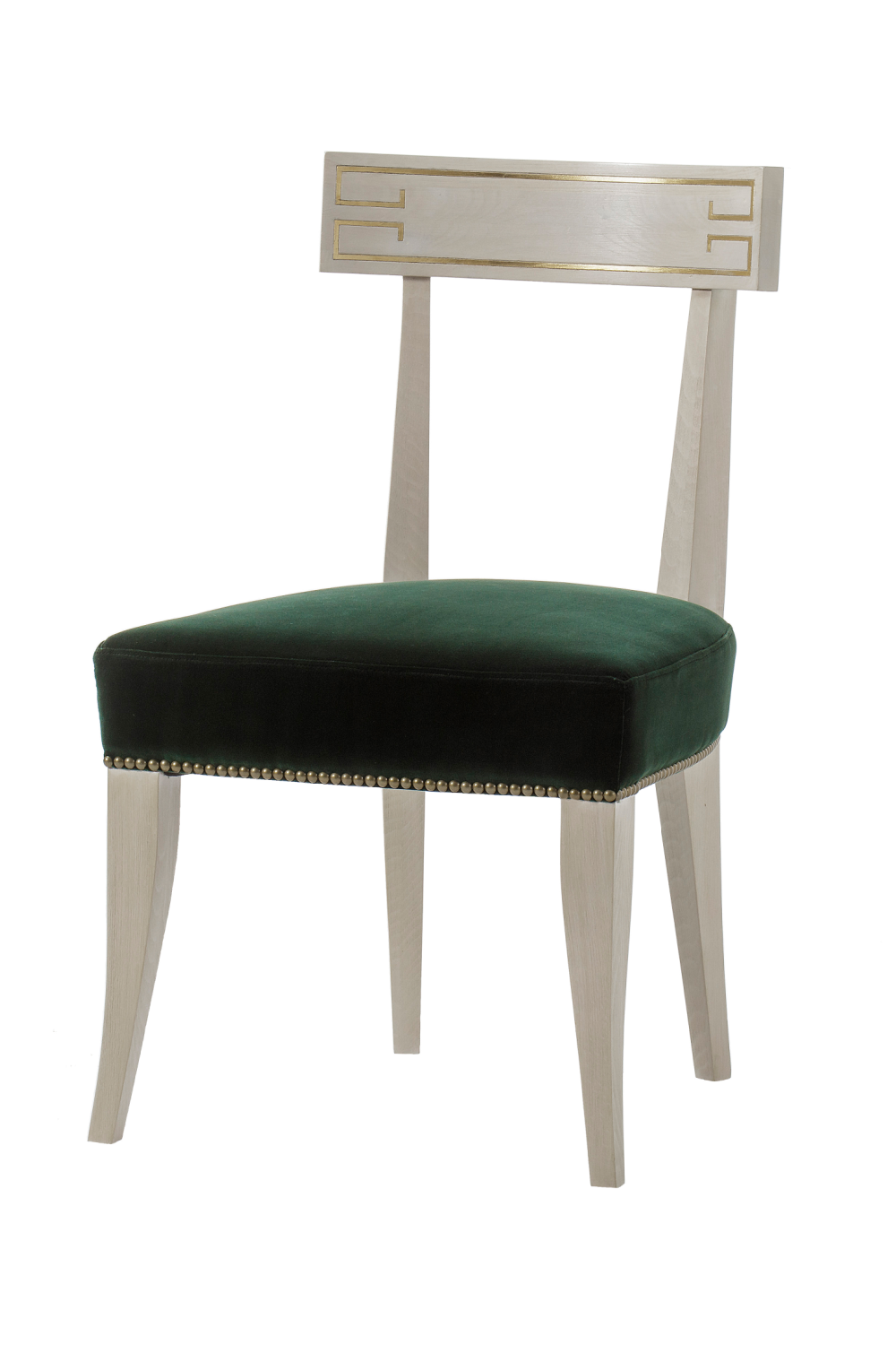 Green Studded Seat Carved Chair | Andrew Martin Zelia | Woodfurniture.com