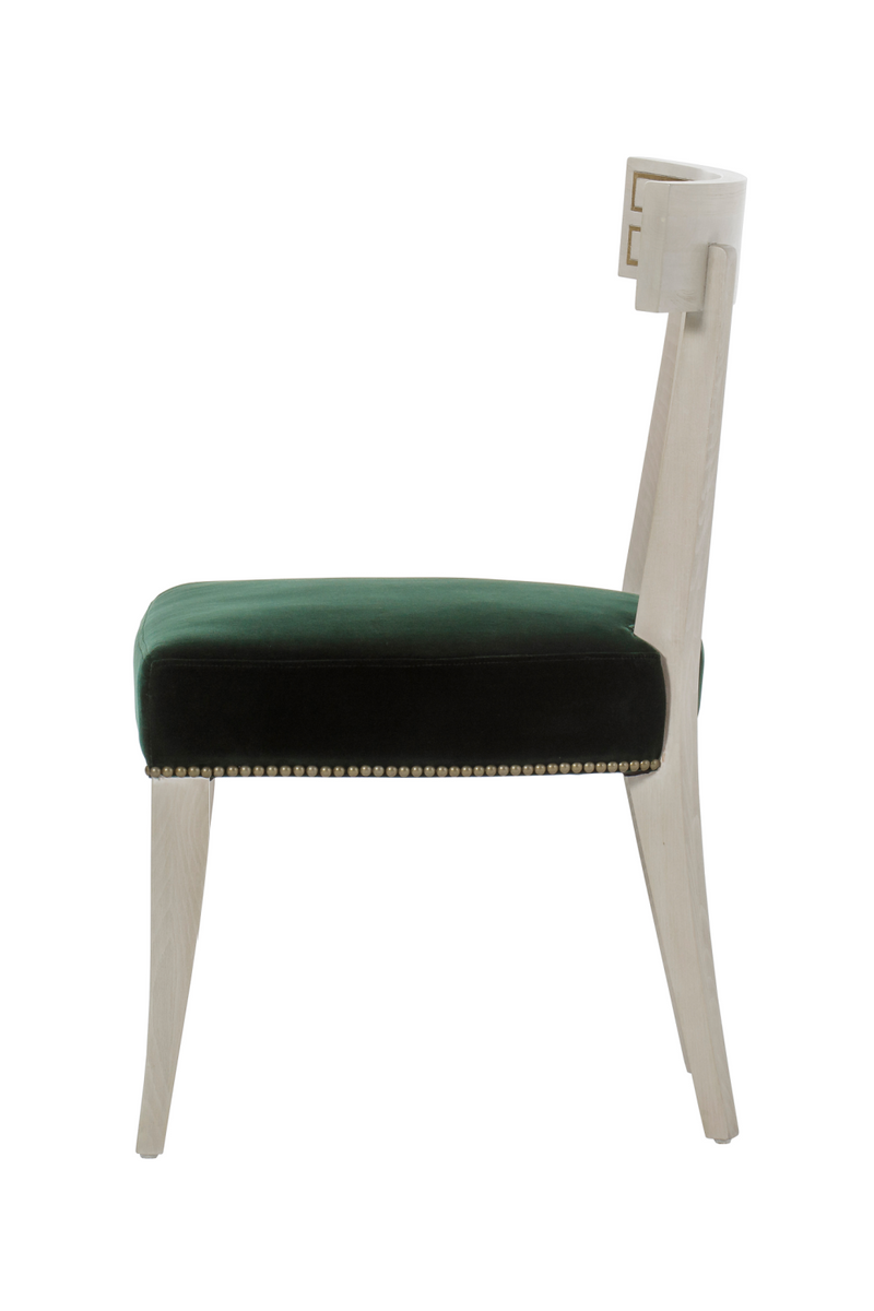 Green Studded Seat Carved Chair | Andrew Martin Zelia | Woodfurniture.com