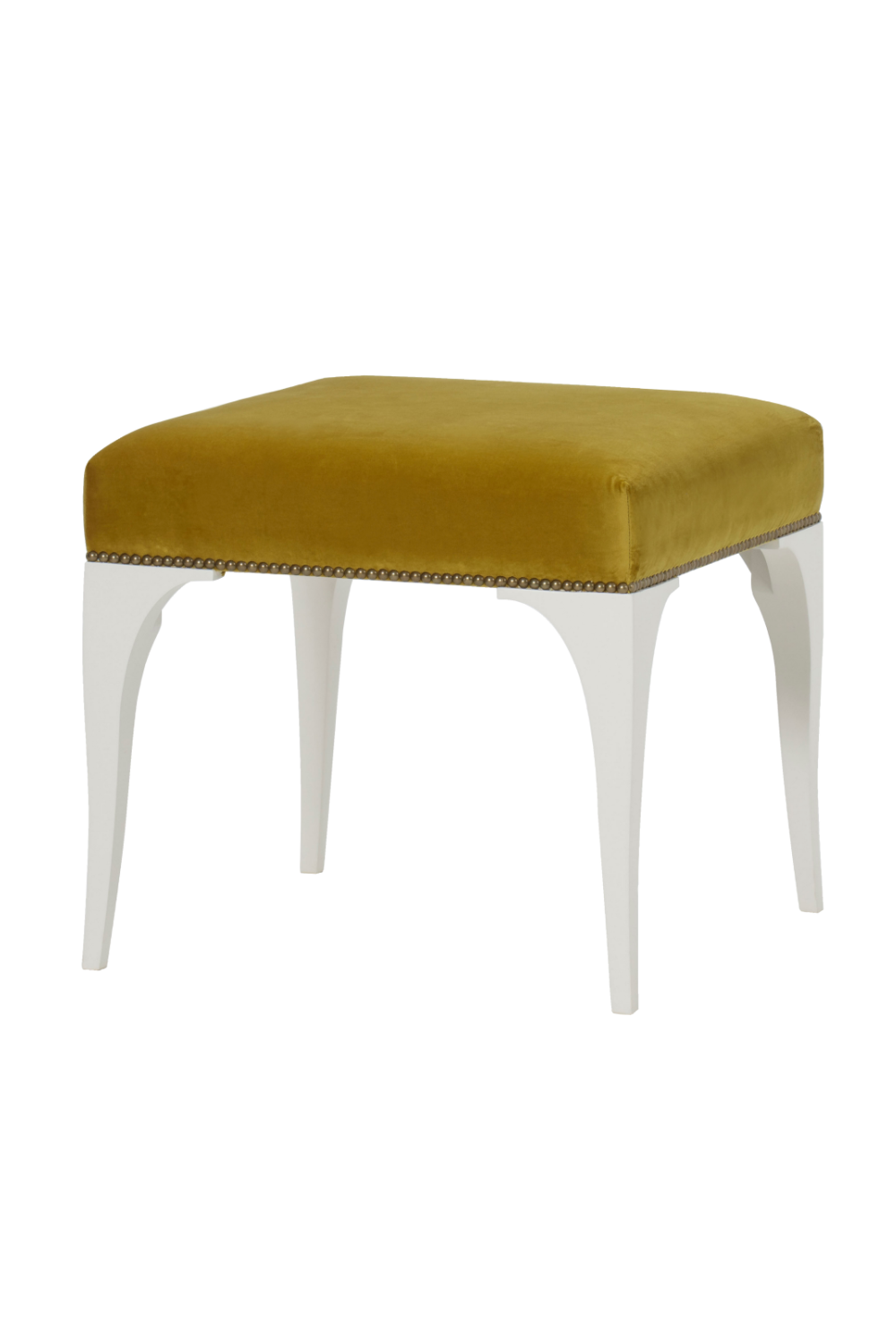 Yellow Leather Studded Bench | Andrew Martin James | Woodfurniture.com