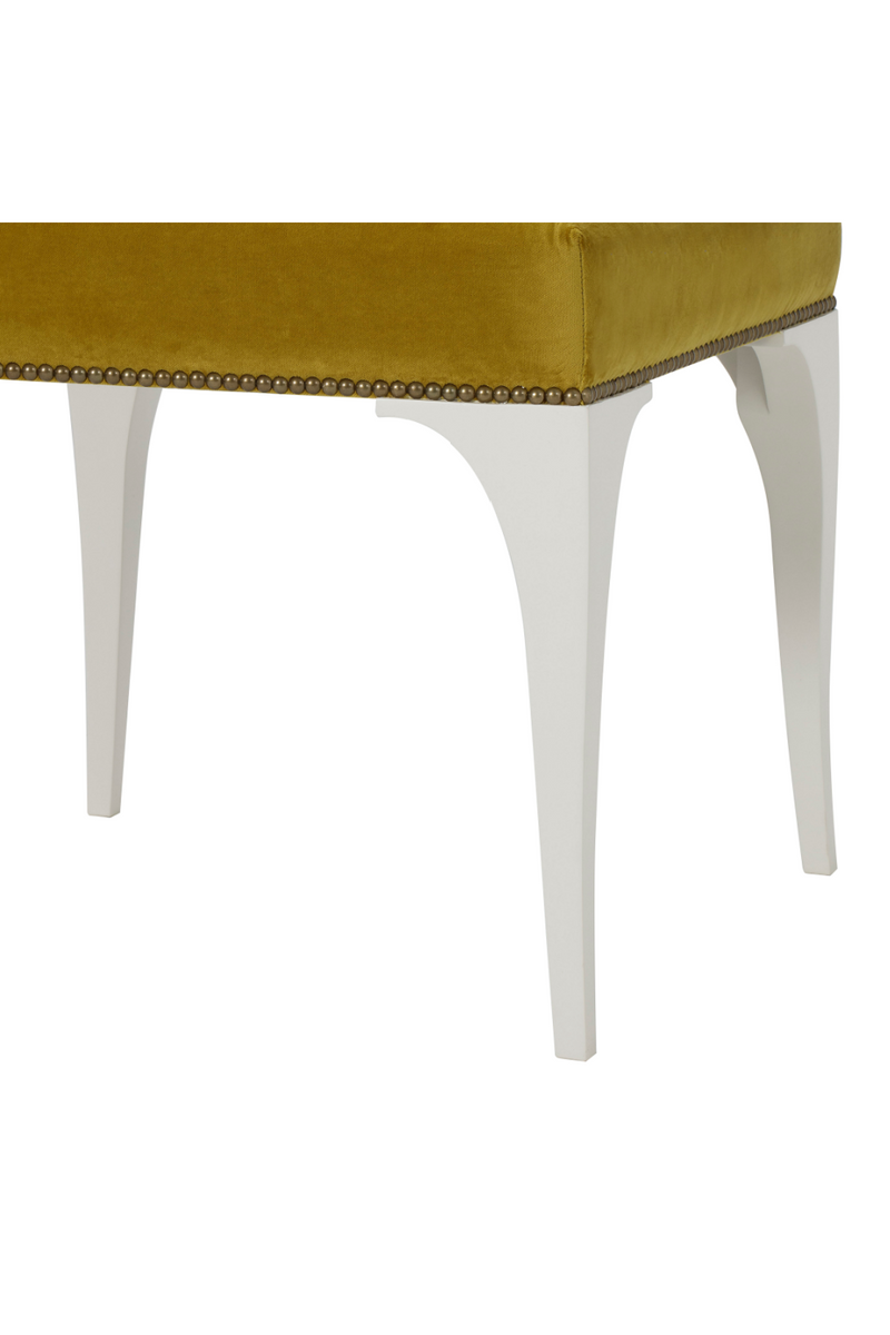Yellow Leather Studded Bench | Andrew Martin James | Woodfurniture.com