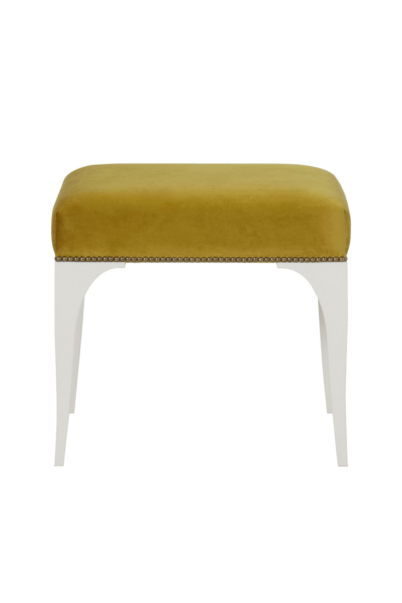 Yellow Leather Studded Bench | Andrew Martin James | Woodfurniture.com
