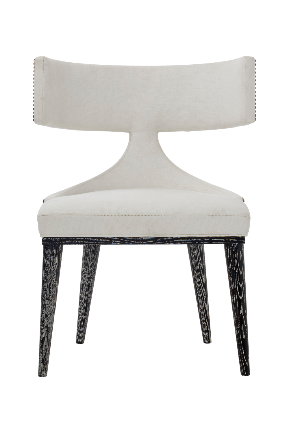 White Hourglass Studded Dining Chair | Andrew Martin Oscar | Woodfurniture.com