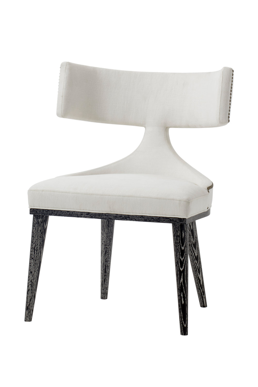 White Hourglass Studded Dining Chair | Andrew Martin Oscar | Woodfurniture.com