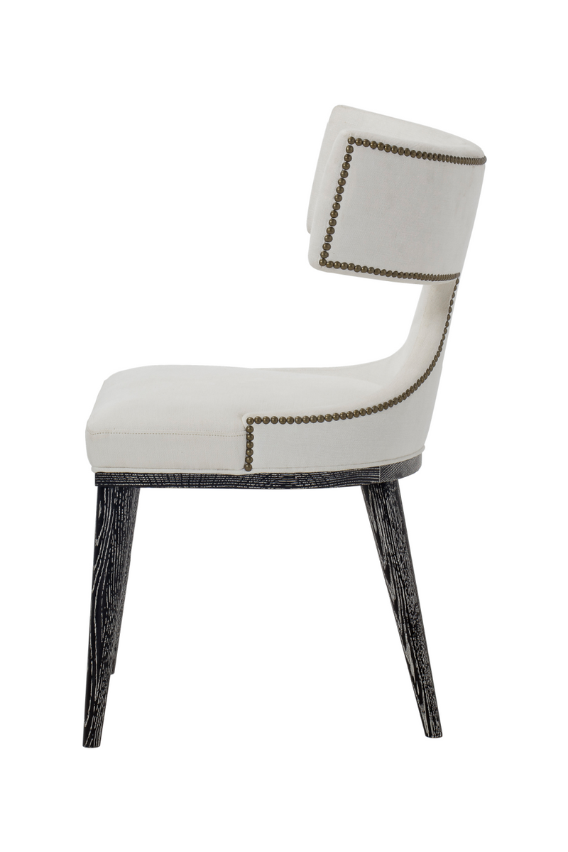 White Hourglass Studded Dining Chair | Andrew Martin Oscar | Woodfurniture.com