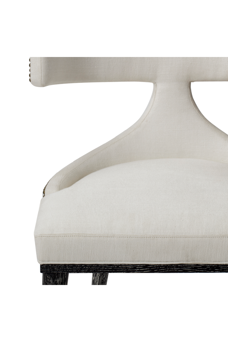 White Hourglass Studded Dining Chair | Andrew Martin Oscar | Woodfurniture.com