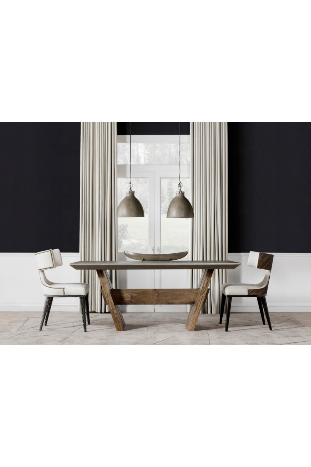 Ivory Hourglass Dining Chair | Andrew Martin Oscar | OROATRADE