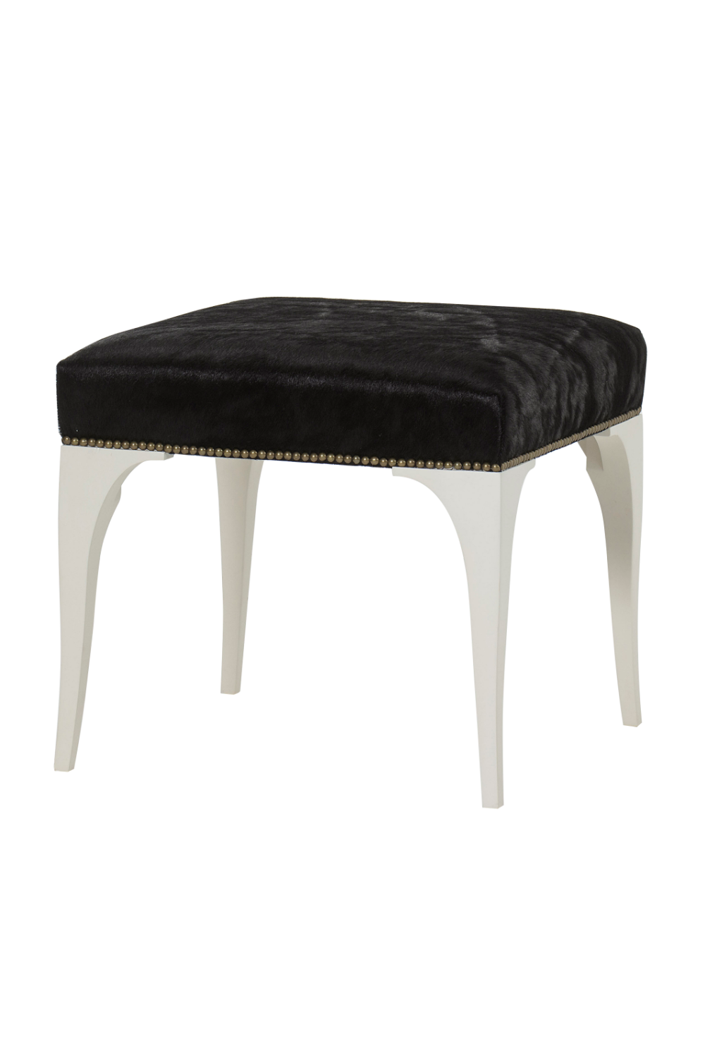 Black Leather Studded Bench | Andrew Martin James | Woodfurniture.com