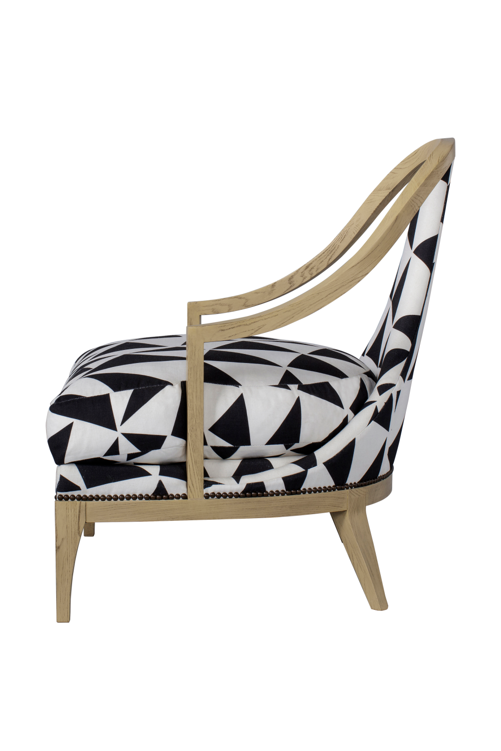 Triangle Pattern Upholstery Fluted Back Chair  | Woodfurniture.com