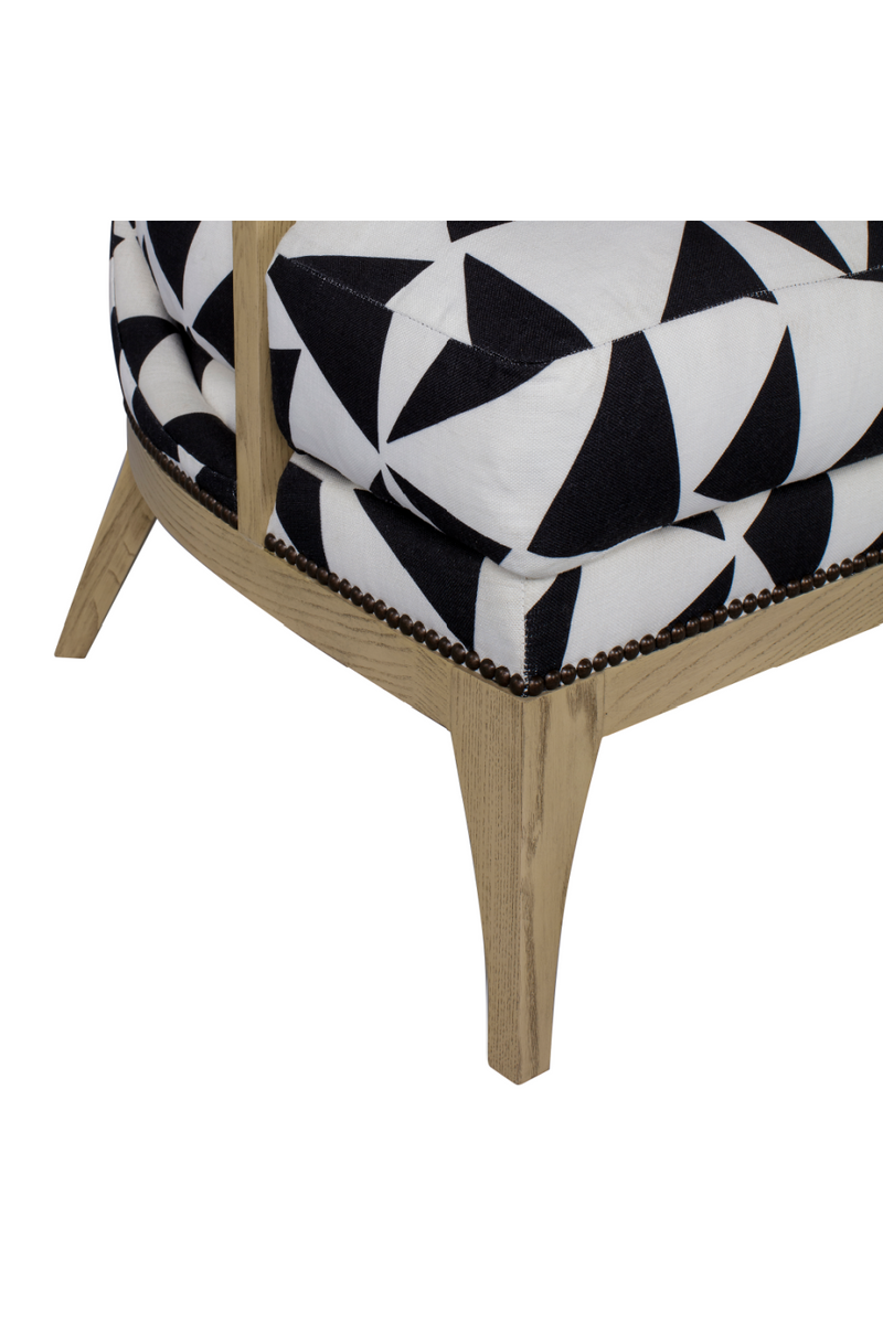 Triangle Pattern Upholstery Fluted Back Chair  | Woodfurniture.com
