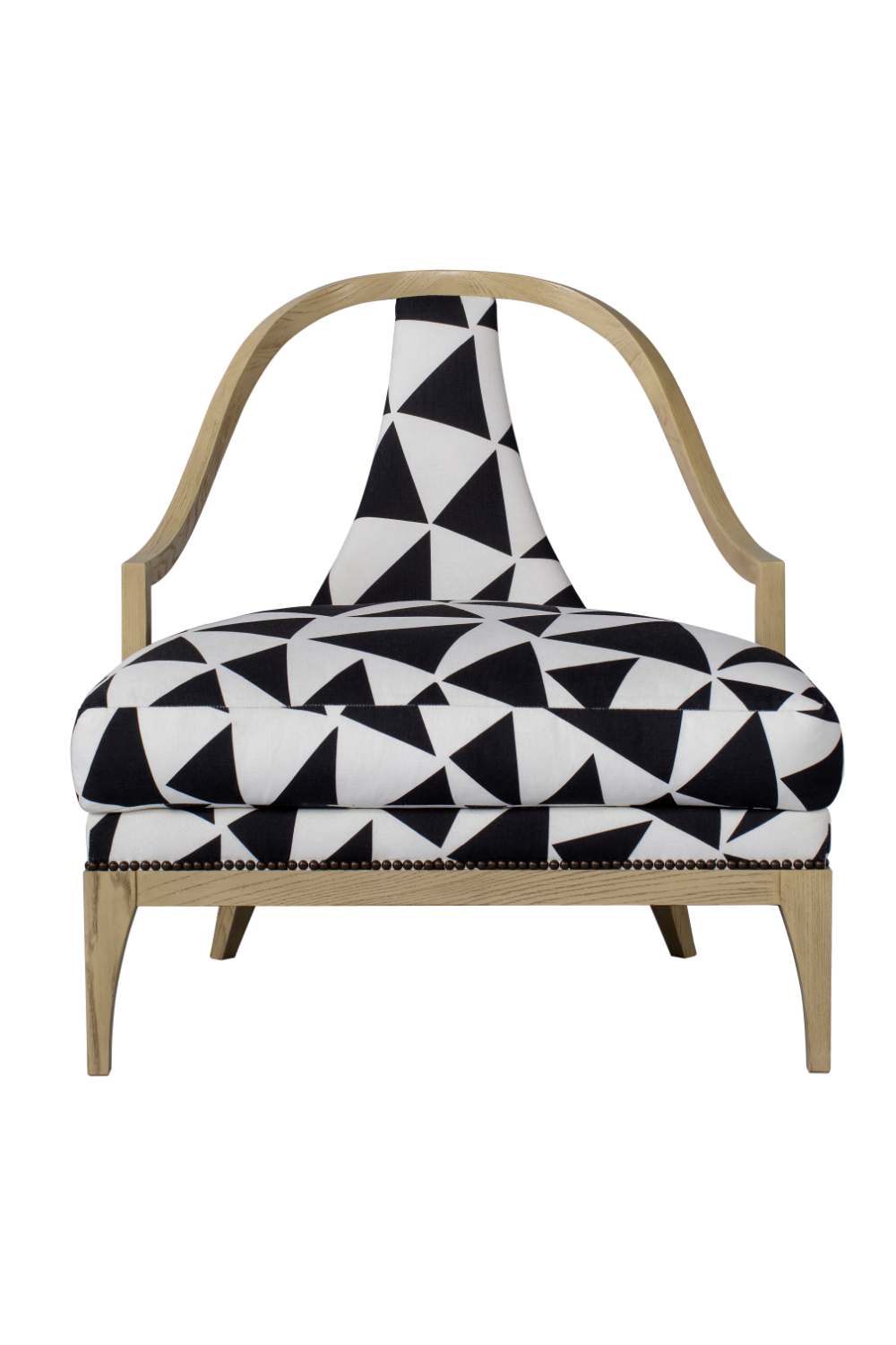 Triangle Pattern Upholstery Fluted Back Chair  | Woodfurniture.com