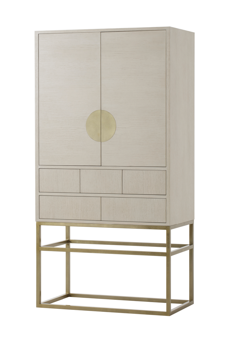 Aged Brass Ash High Cabinet | Andrew Martin Louis | Woodfurniture.com
