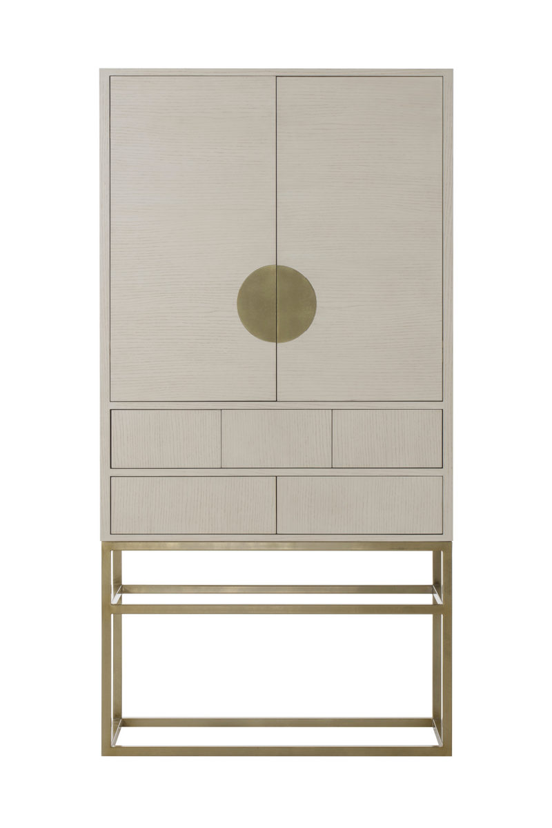 Aged Brass Ash High Cabinet | Andrew Martin Louis | Woodfurniture.com
