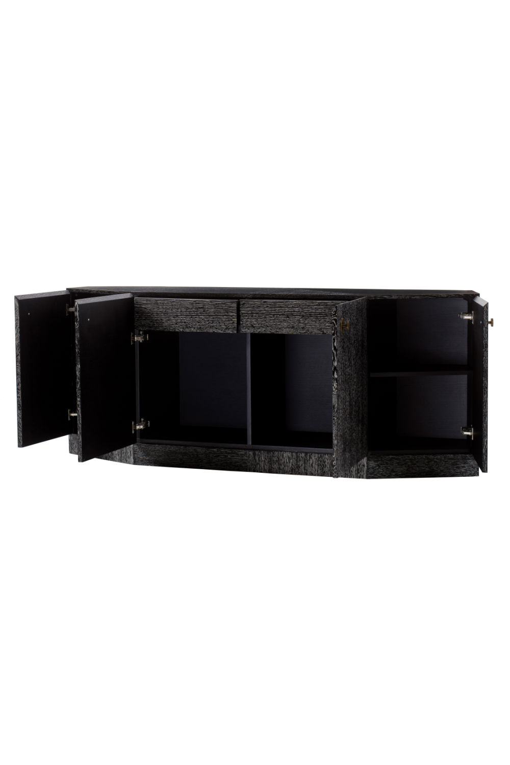 Cerused Black Wood Four Door Sideboard | Andrew Martin Vergal | Woodfurniture.com