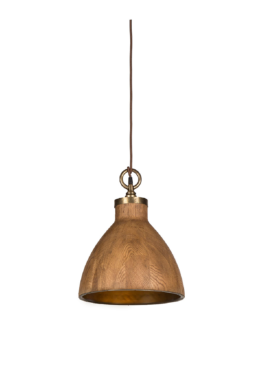 Bell Shaped Walnut Pendant Light M | Andrew Martin Big Sur | Woodfurniture.com