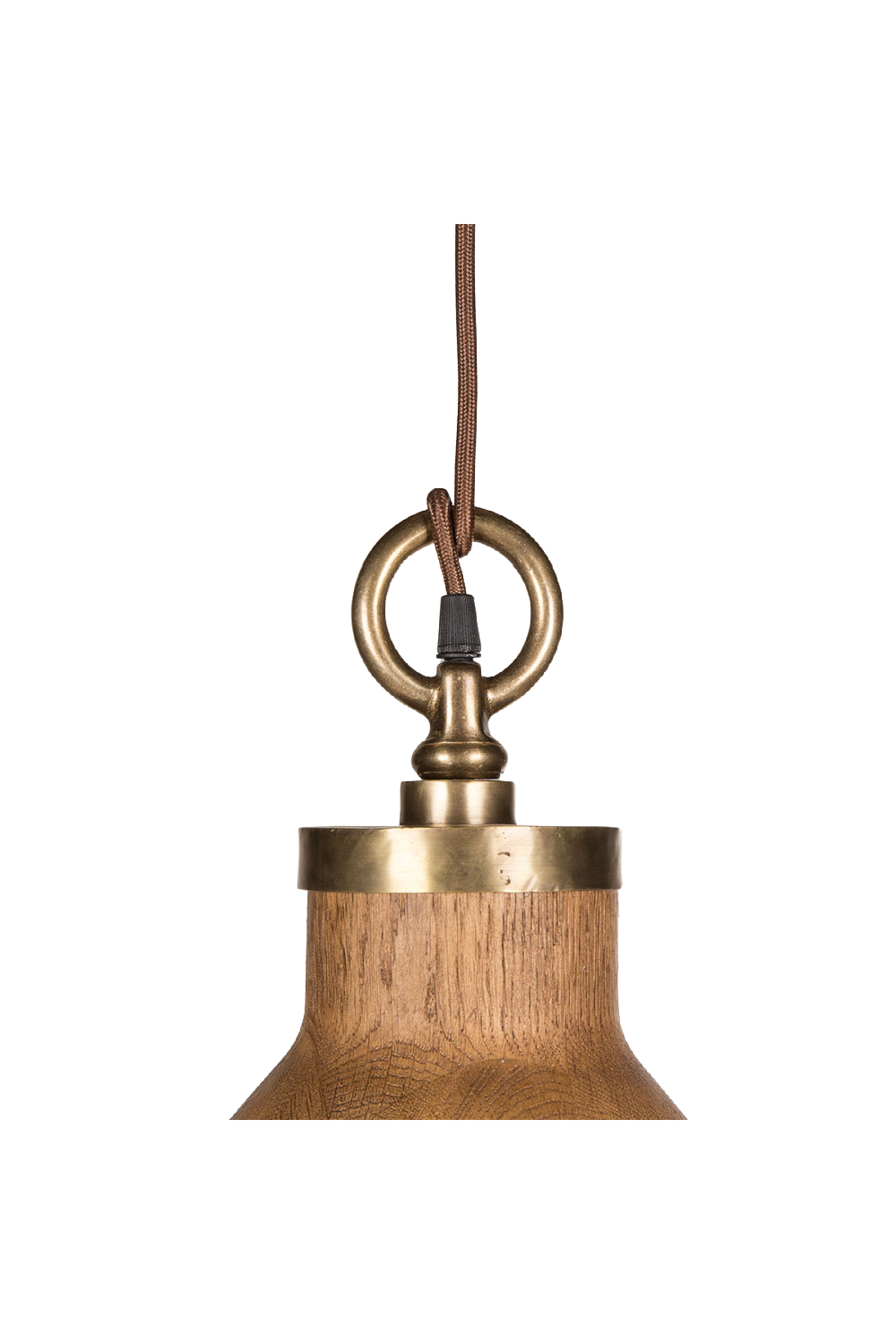 Bell Shaped Walnut Pendant Light M | Andrew Martin Big Sur | Woodfurniture.com