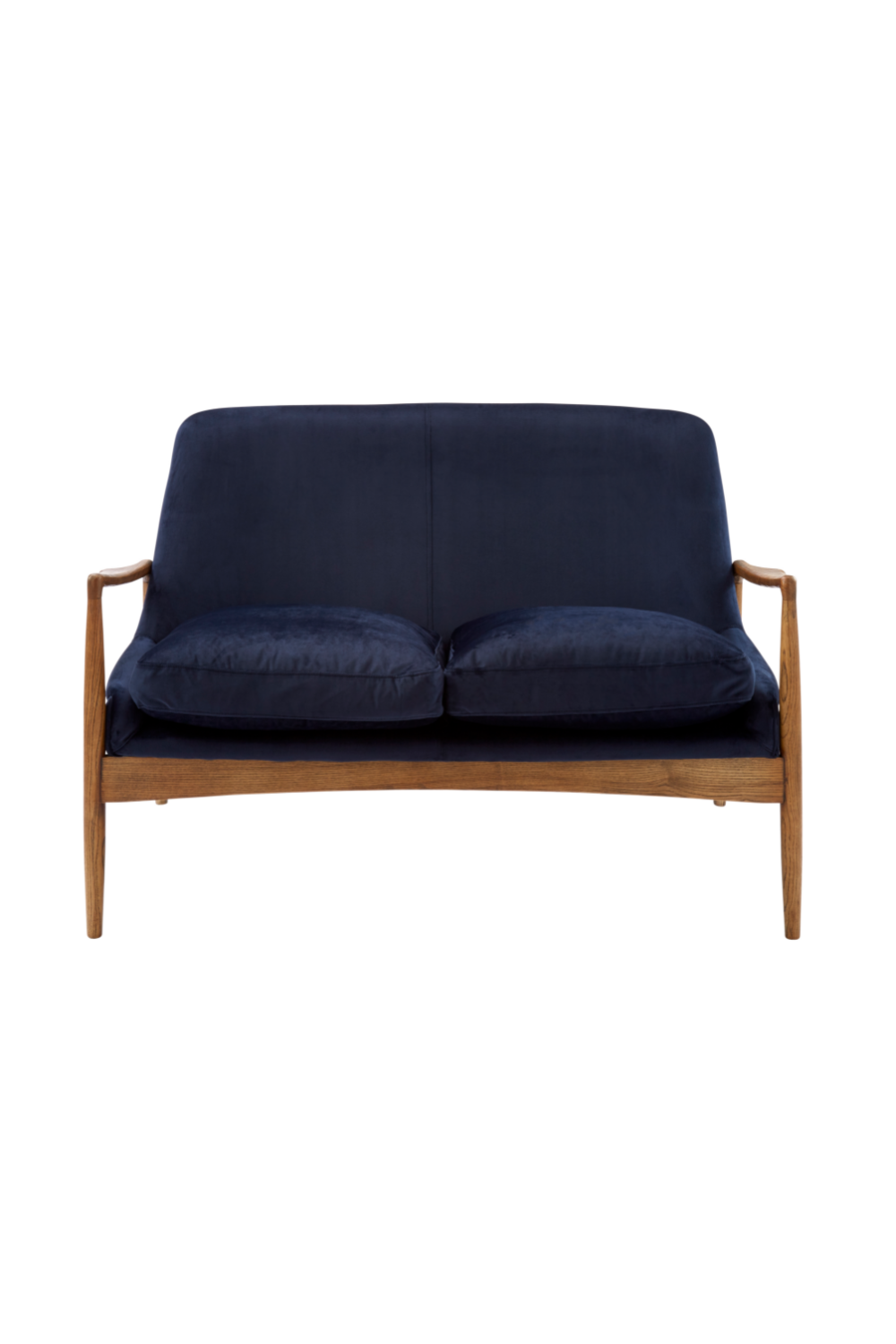 Blue Velvet Sofa in Wooden Frame | Andrew Martin Crispin | Woodfurniture.com