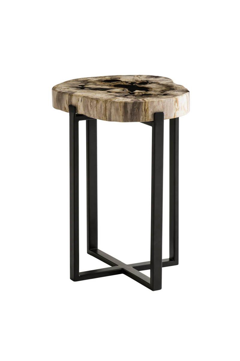 Petrified Wood Lamp Table | Andrew Martin Peter Disk | Woodfurniture.com