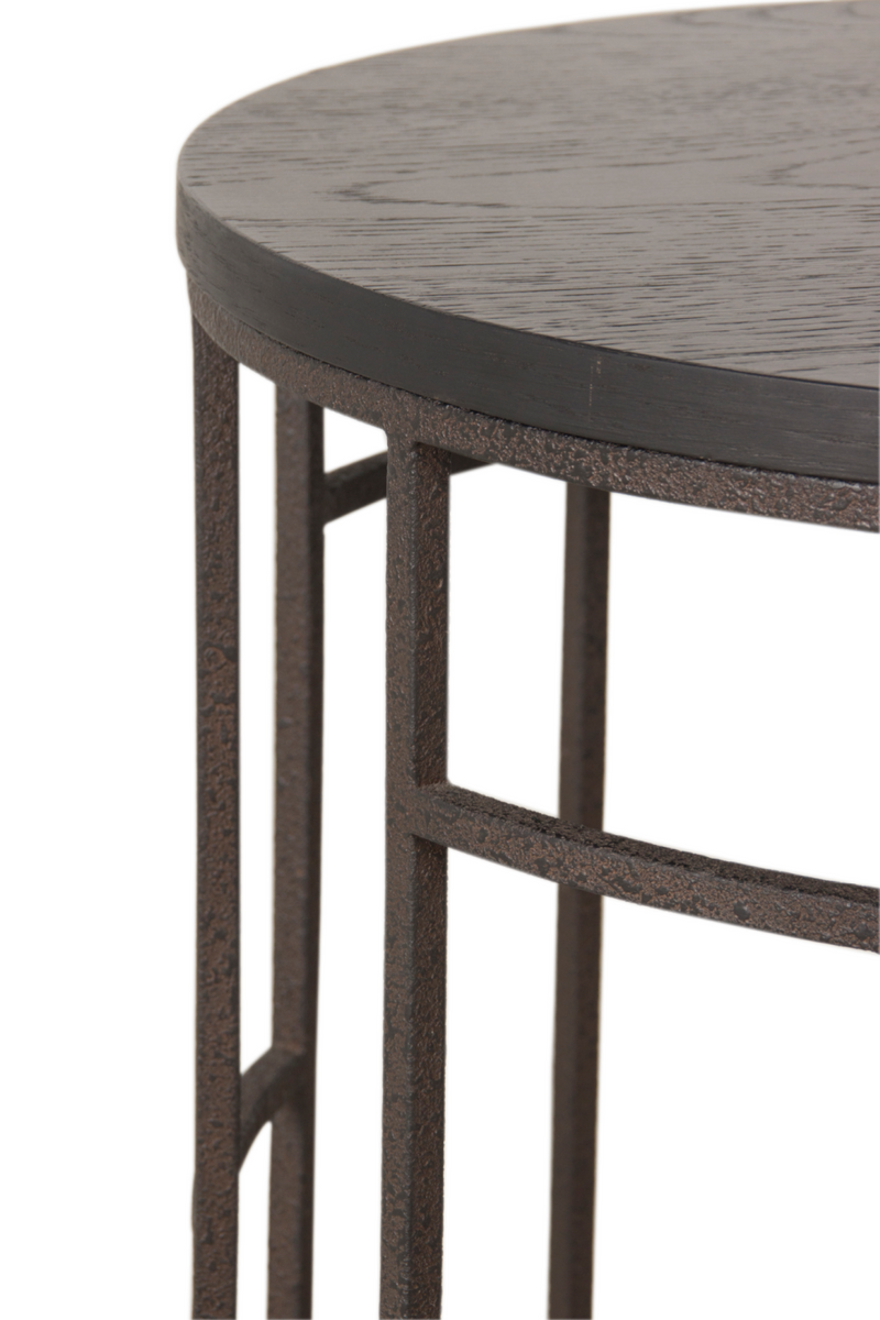 Black Wooden Top Circular Side Table | Andrew Martin Blackout | Woodfurniture.com