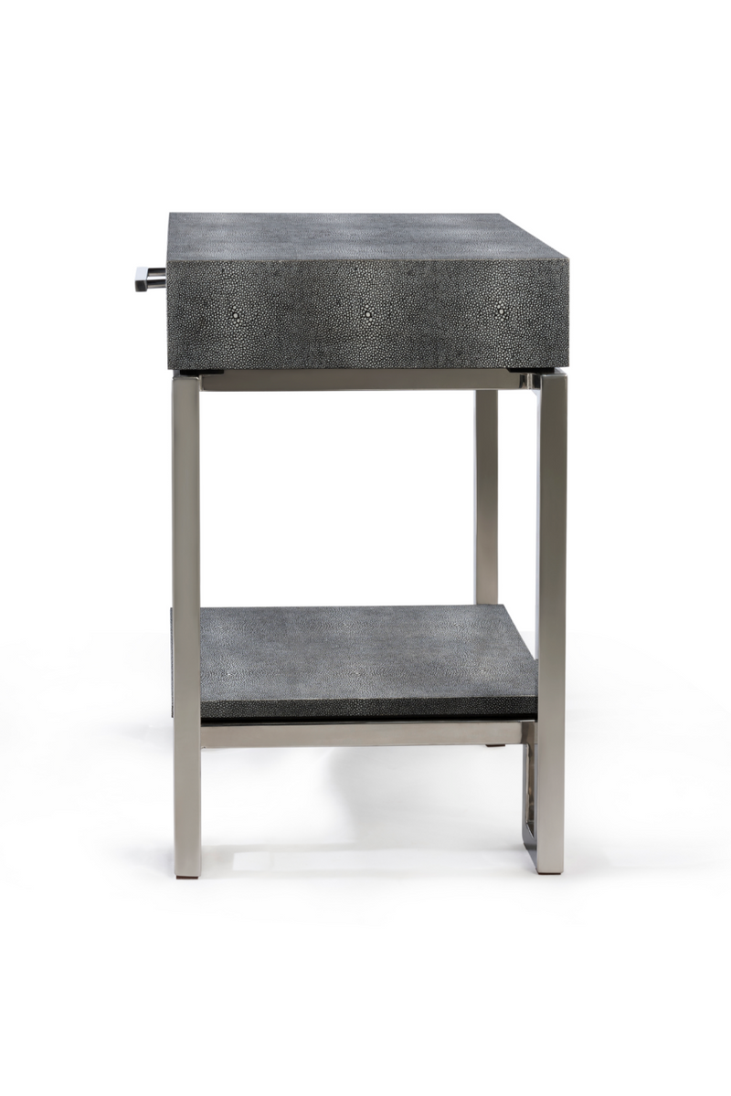 Gray Shagreen Silver Frame Side Table | Andrew Martin Flex | Woodfurniture.com