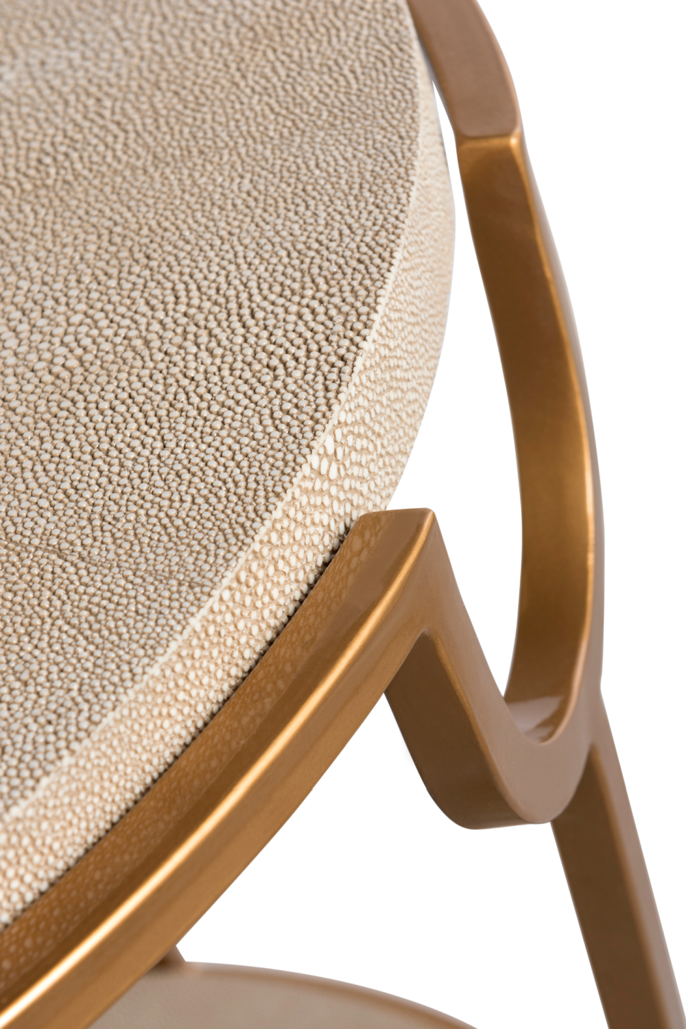 Cream Shagreen Side Table with Undershelf | Andrew Martin Katia | OROATRADE