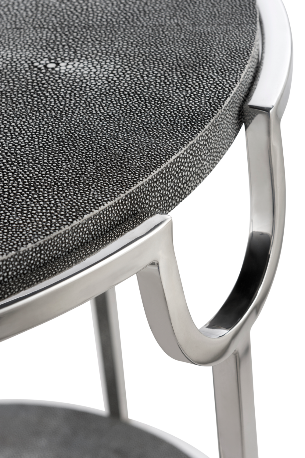 Gray Shagreen Side Table with Undershelf | Andrew Martin Katia | Woodfurniture.com