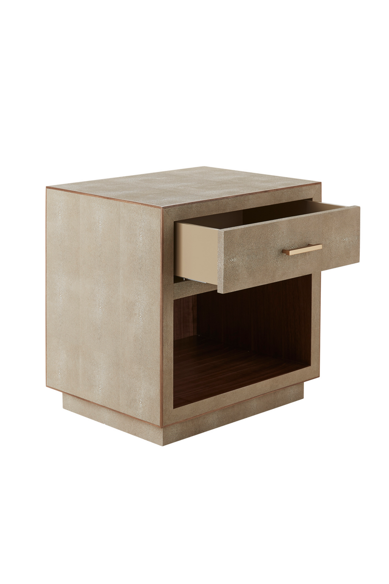 Cream Shagreen with Drawer Bedside Table | Andrew Martin Fitz | Woodfurniture.com