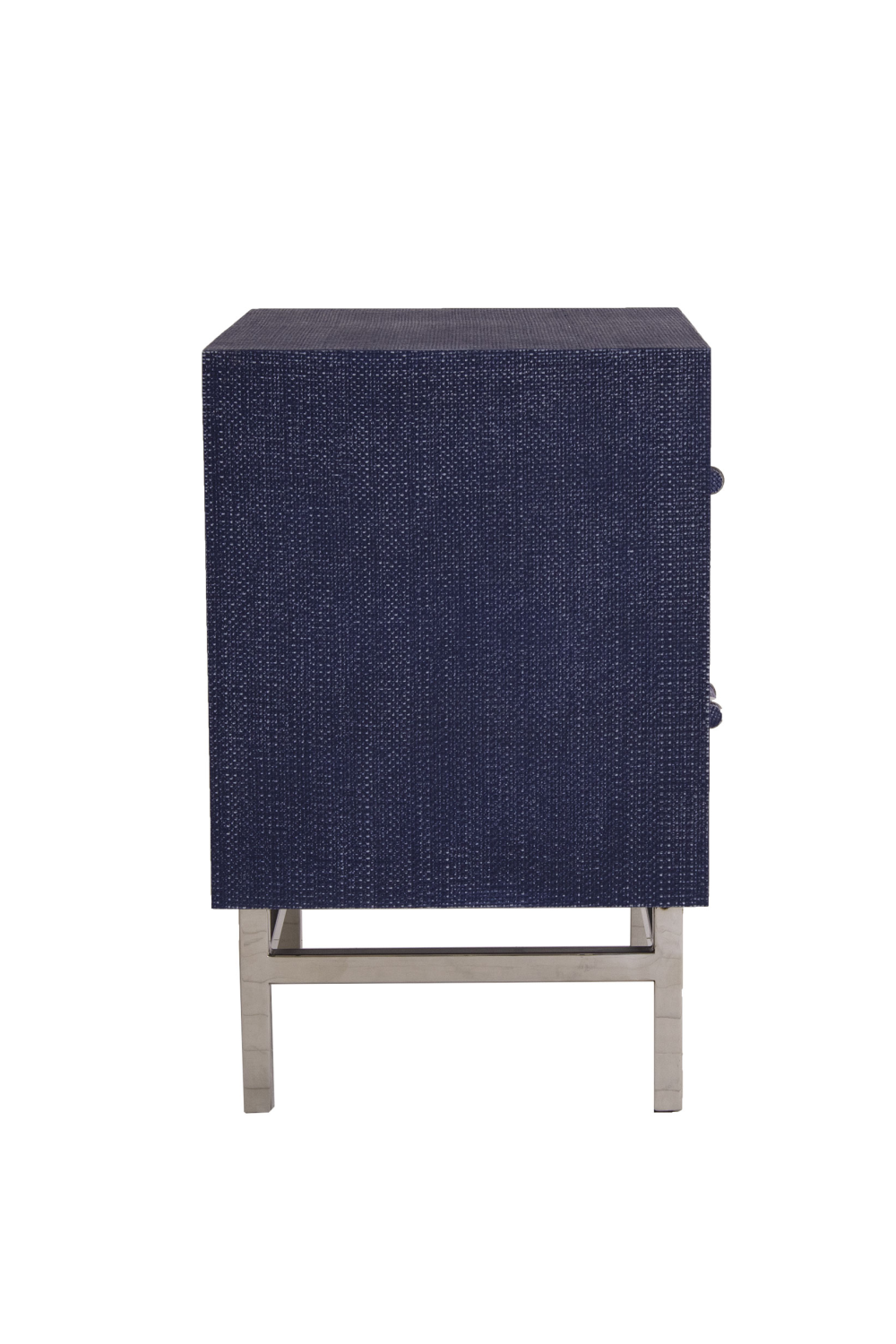 Blue Textured Rattan Bedside Table | Andrew Martin Hesta  | Woodfurniture.com