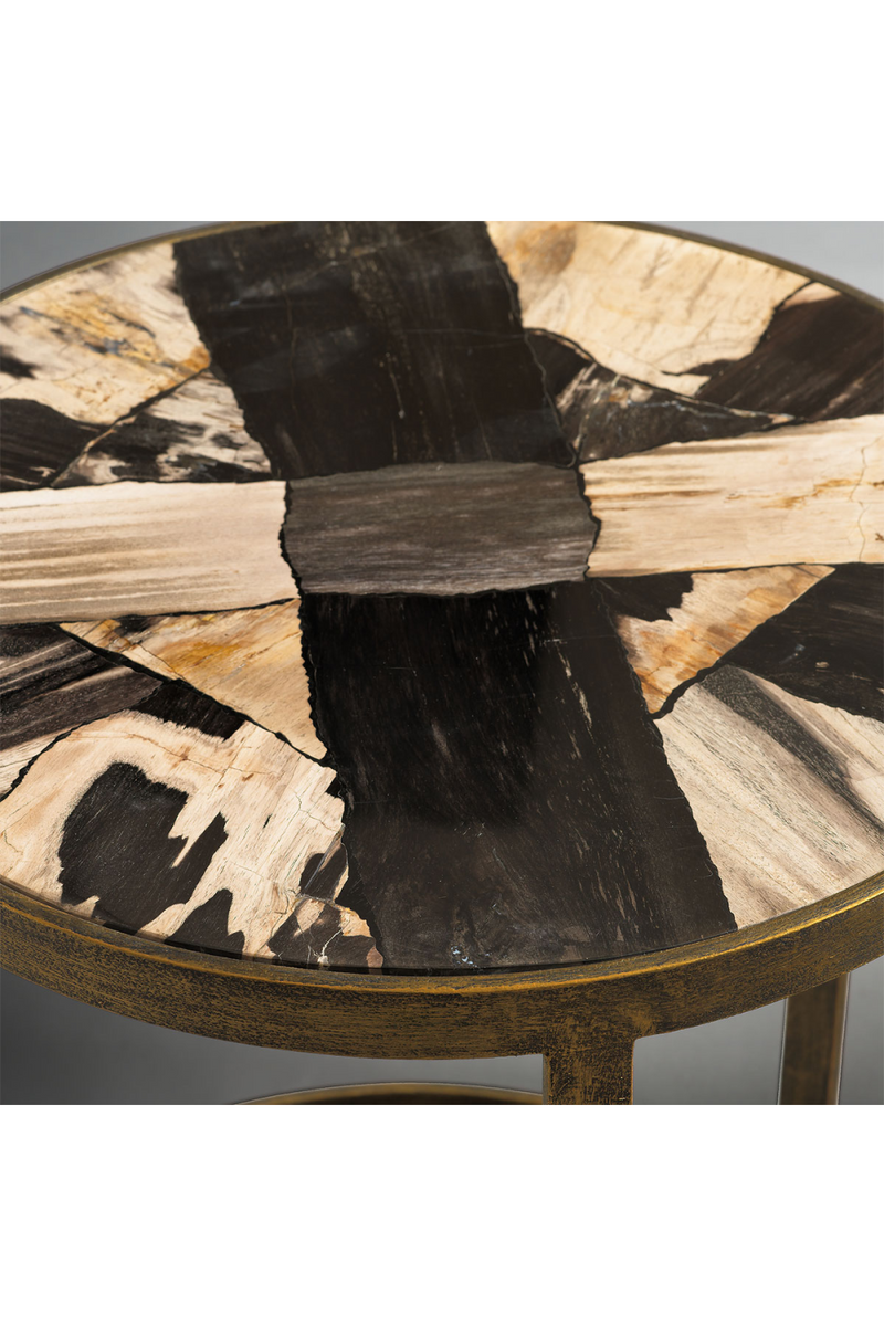 Round Petrified Wood Nesting Side Tables | Andrew Martin | Woodfurniture.com