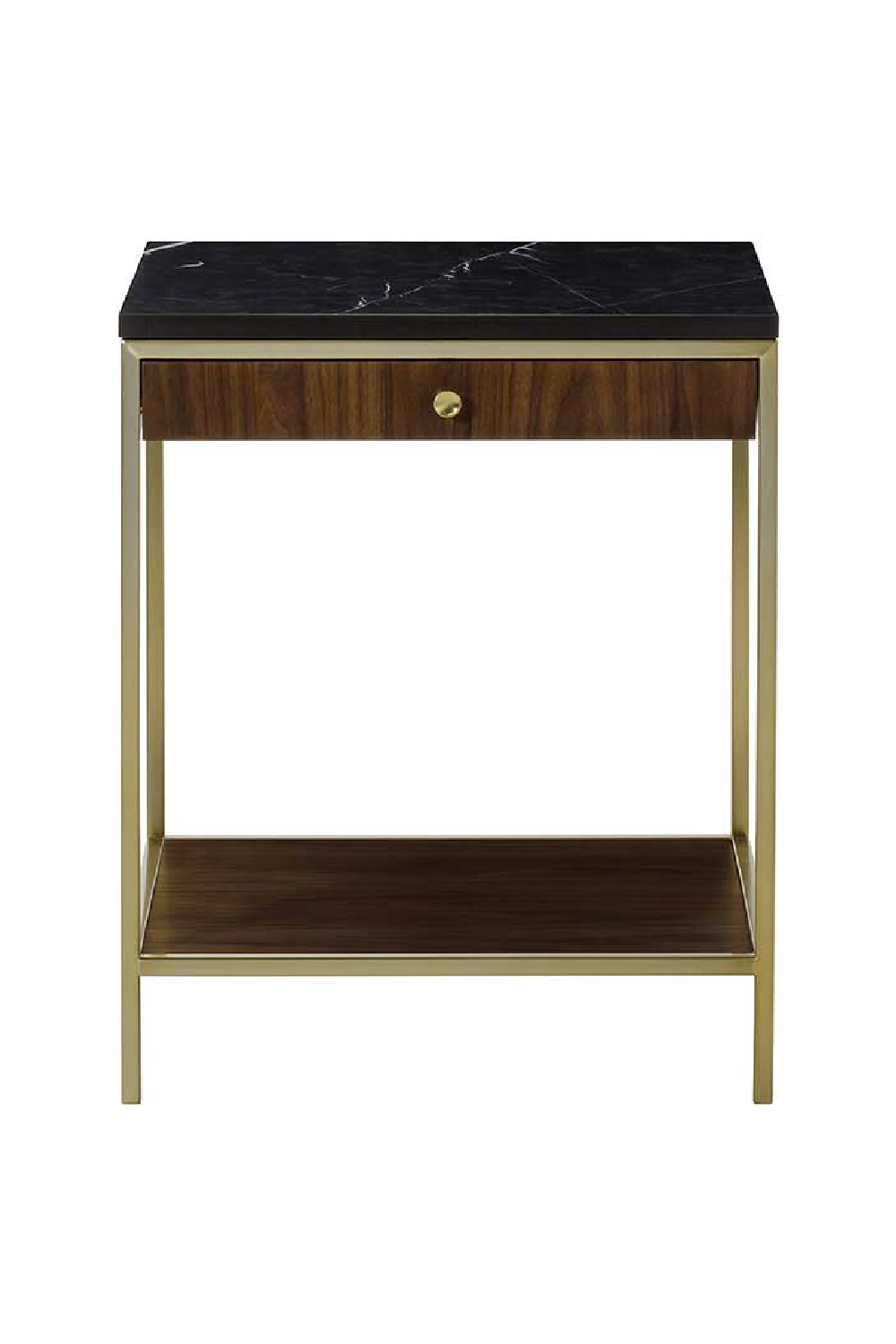 Black Marble Top Square Side Table S | Andrew Martin Chester  | Woodfurniture.com