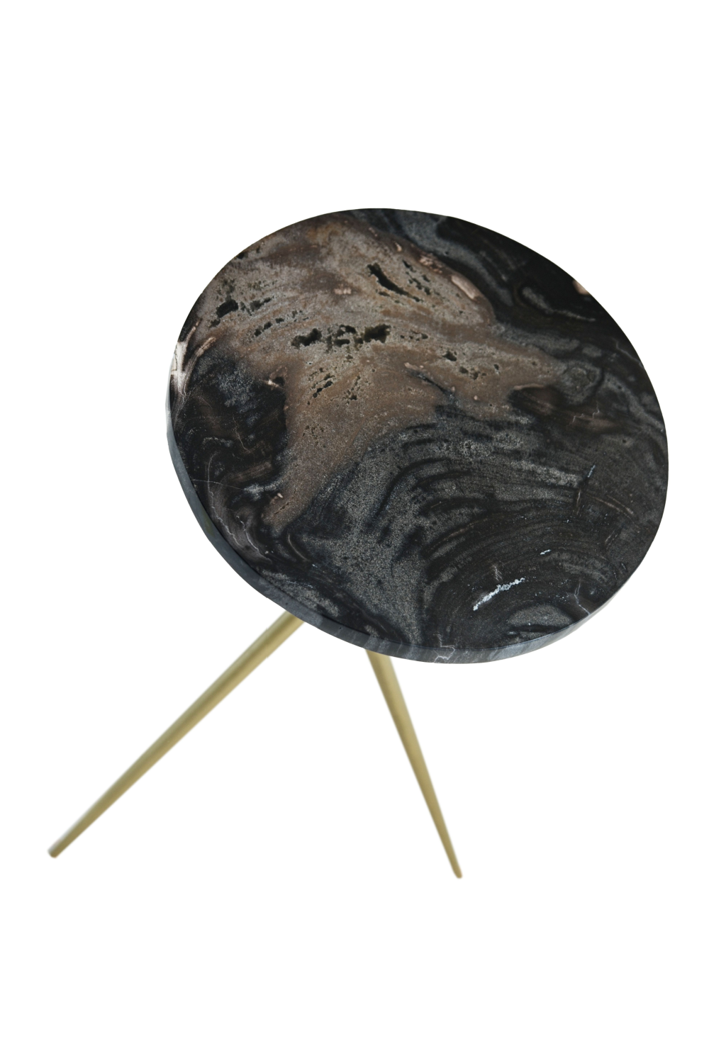 Petrified Wood Tripod Side Table | Andrew Martin Epiphany | Woodfurniture.com