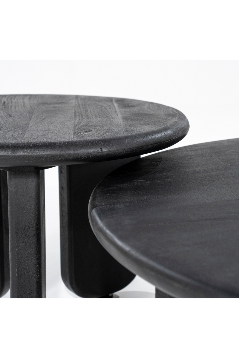 Round Black Wooden Coffee Table | By-Boo Odin | Woodfurniture.com