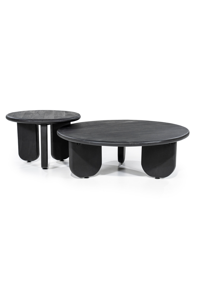 Round Black Wooden Coffee Table | By-Boo Odin | Woodfurniture.com