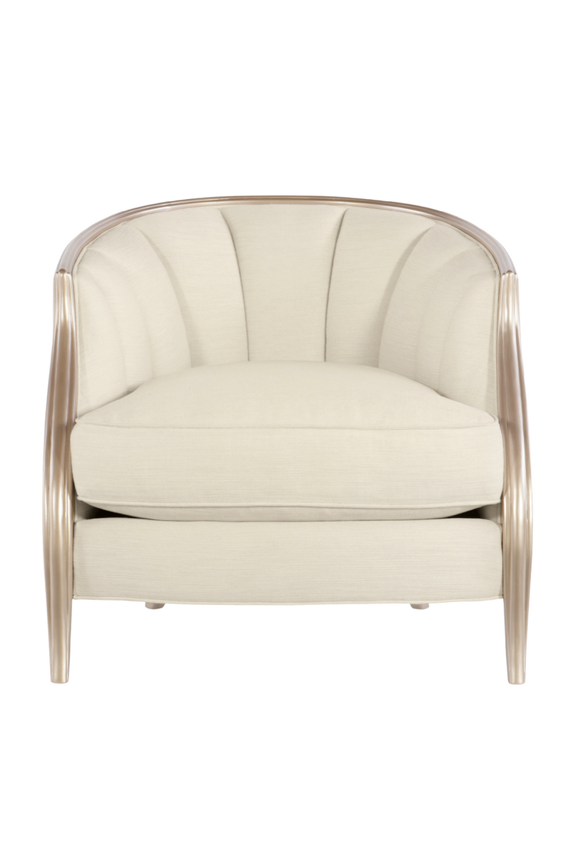 Cream Bouclé Lounge Chair | Caracole Adela | Woodfurniture.com