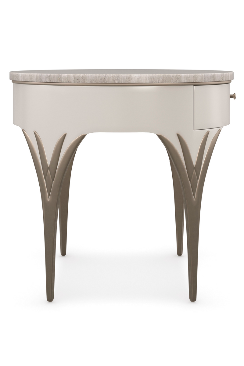 Oval Stone Side Table | Caracole Valentina | Woodfurniture.com