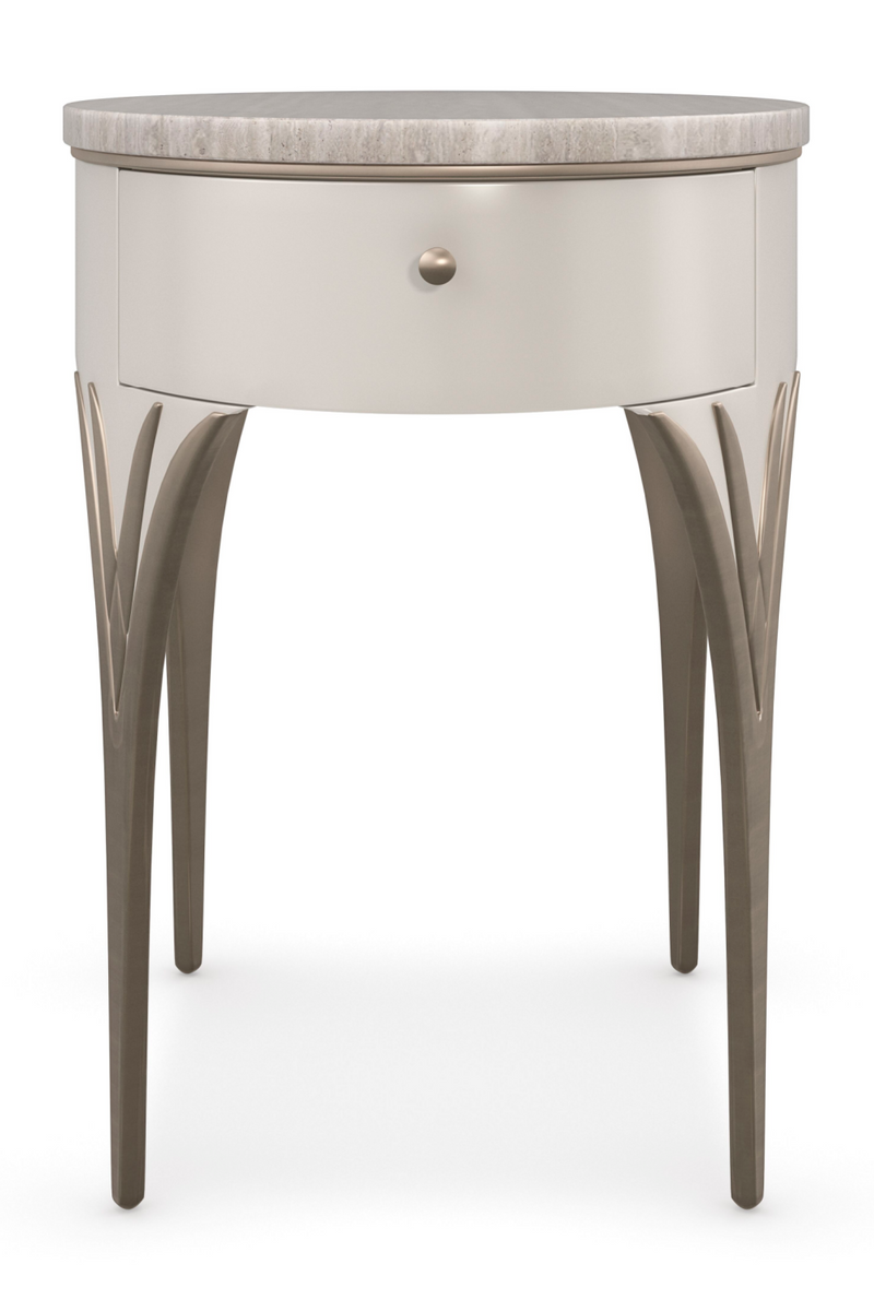 Oval Stone Side Table | Caracole Valentina | Woodfurniture.com