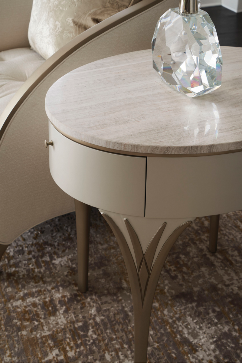 Oval Stone Side Table | Caracole Valentina | Woodfurniture.com