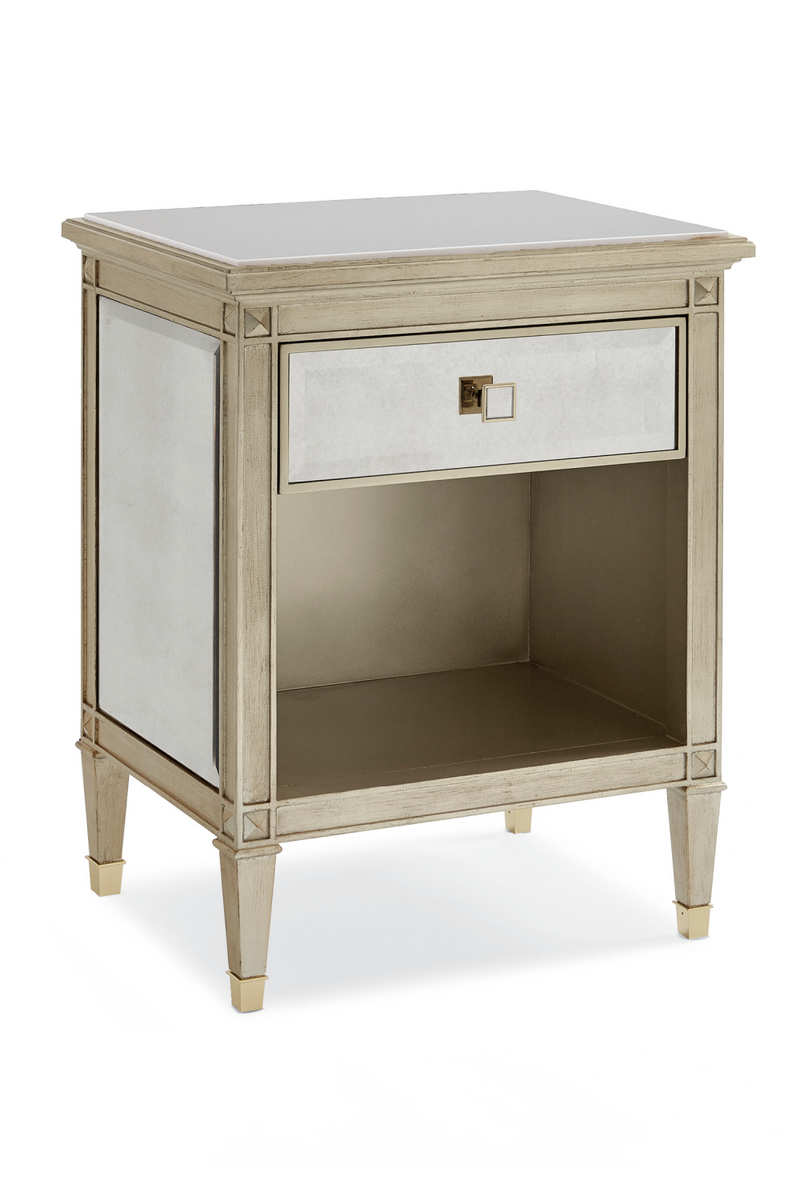 Beveled Antique Mirror Nightstand | Caracole You're A Beauty | Woodfurniture.com