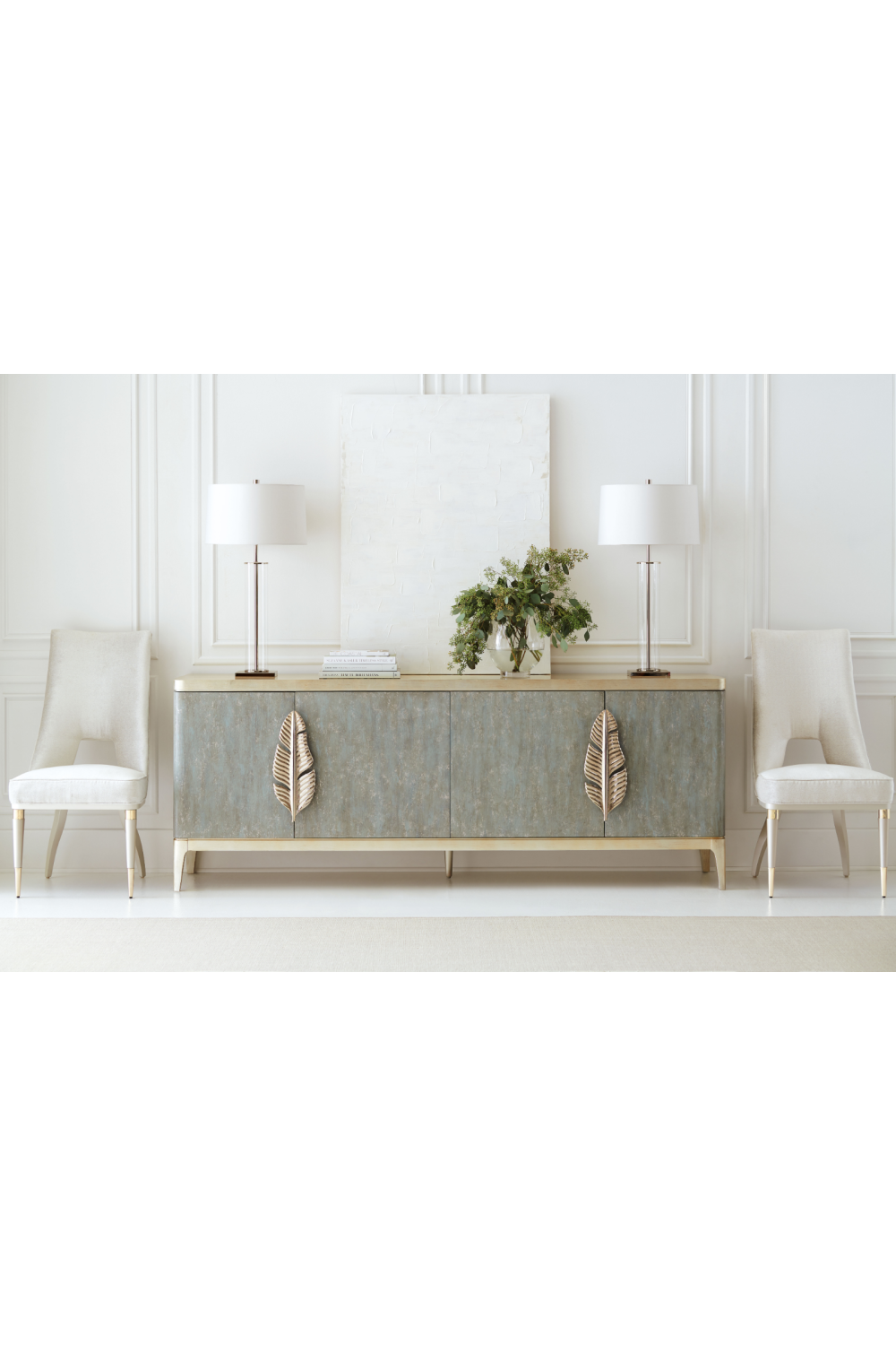 Gold Palm Accent Sideboard  | Caracole Waterside | Woodfurniture.com