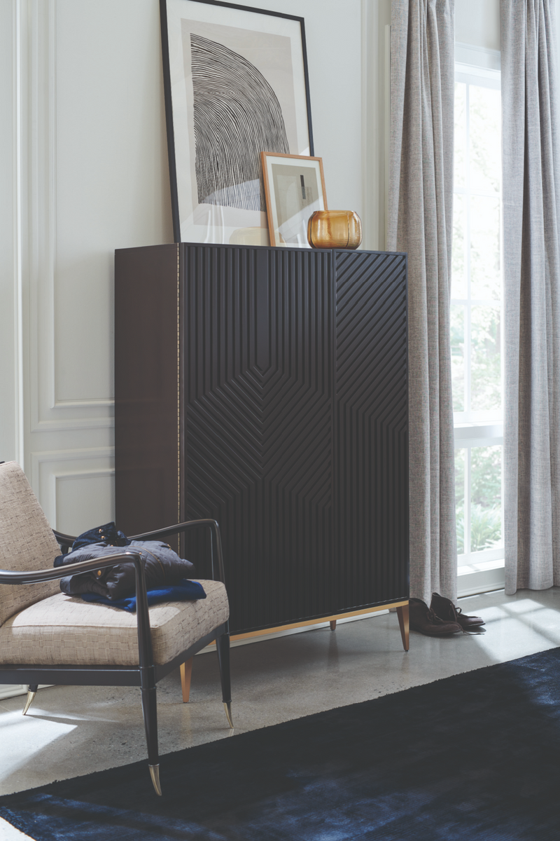 Dark Brown Graphic Cabinet | Caracole Out of Line | Woodfurniture.com