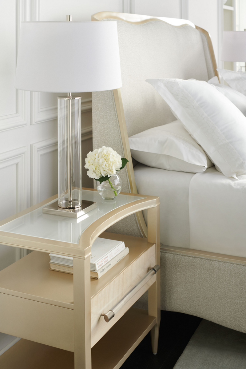 Crescent-Shaped Top Nightstand | Caracole Clearly Open | Woodfurniture.com