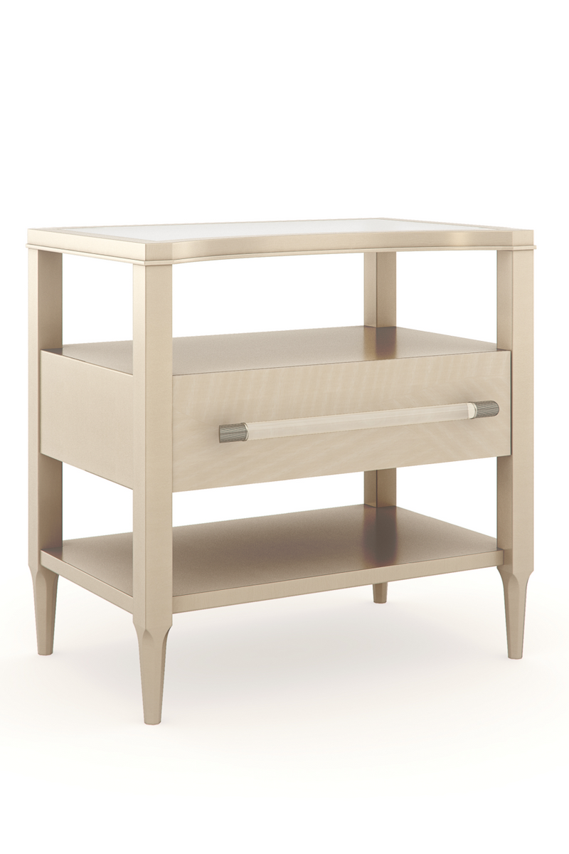 Crescent-Shaped Top Nightstand | Caracole Clearly Open | Woodfurniture.com