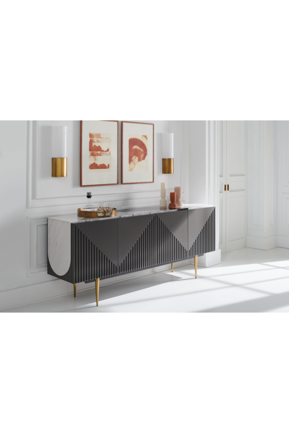 Slatted Modern Sideboard | Caracole Over The Edge | Woodfurniture.com