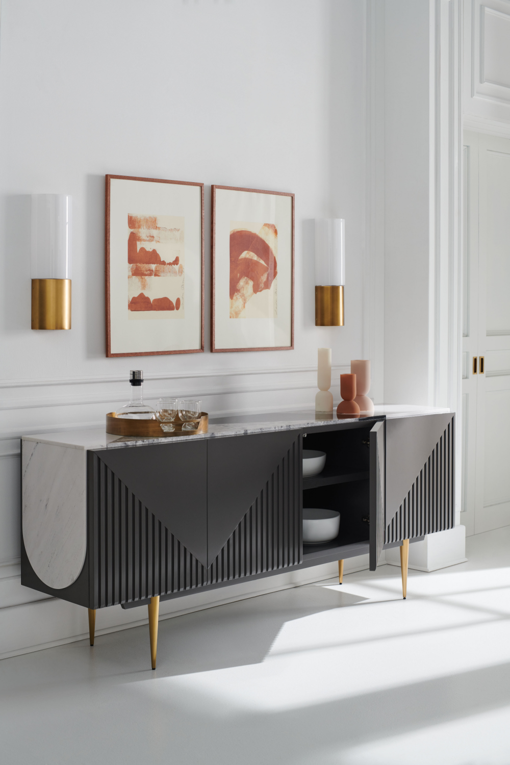 Slatted Modern Sideboard | Caracole Over The Edge | Woodfurniture.com