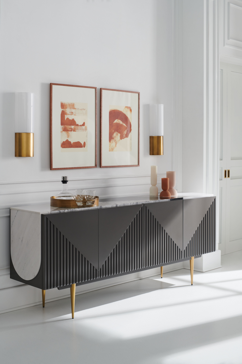 Slatted Modern Sideboard | Caracole Over The Edge | Woodfurniture.com