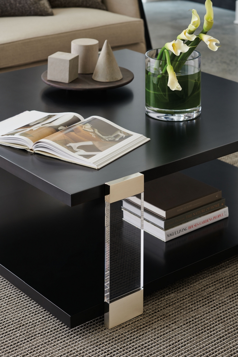 Square Black Coffee Table | Caracole I'll Take The Corner Table | Woodfurniture.com