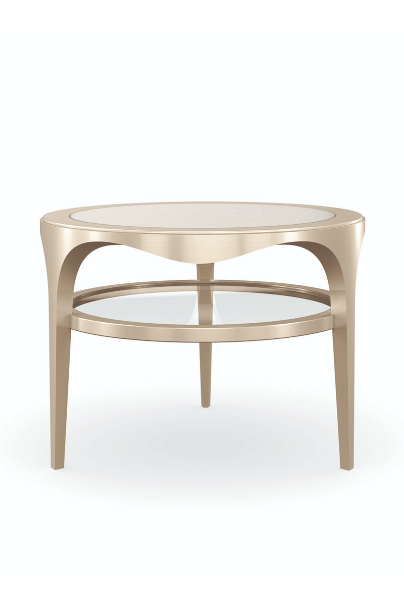 Round Metallic Accent Table | Caracole Up And Over | Woodfurniture.com
