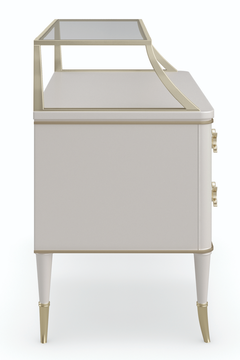 Cream Modern Nightstand | Caracole All Dolled Up | Woodfurniture.com