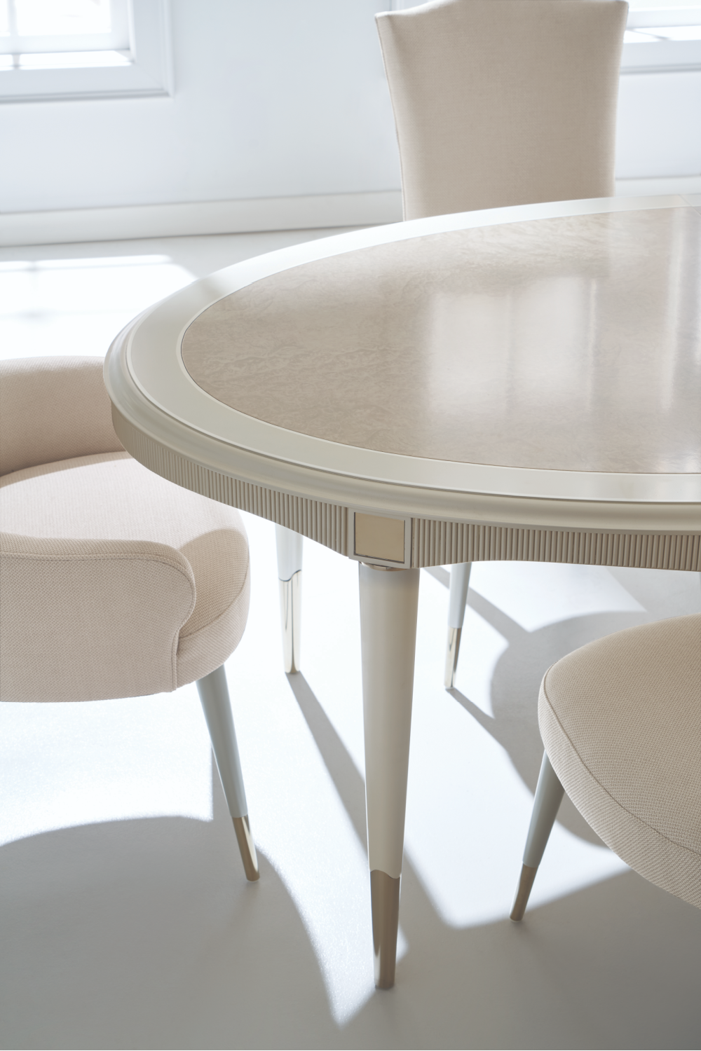 Cream oval dining table sale