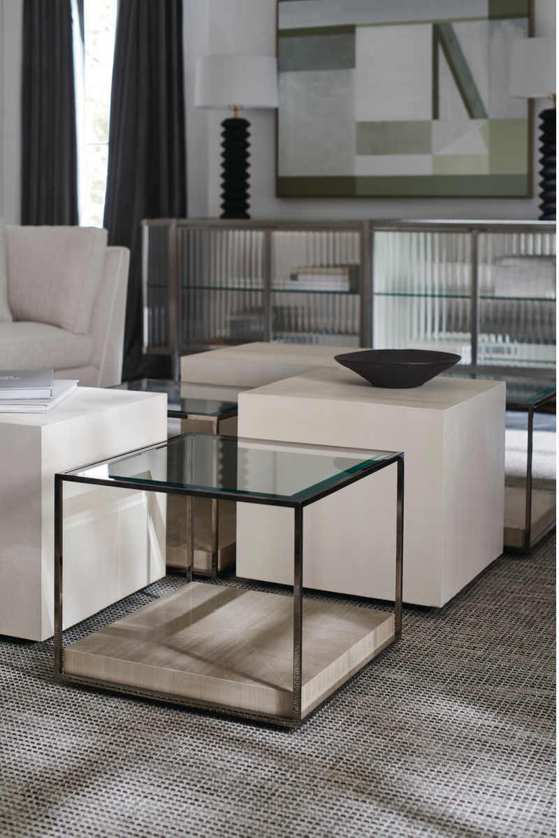 Shagreen Cube Cocktail Table | Caracole Solid Ground | Woodfurniture.com